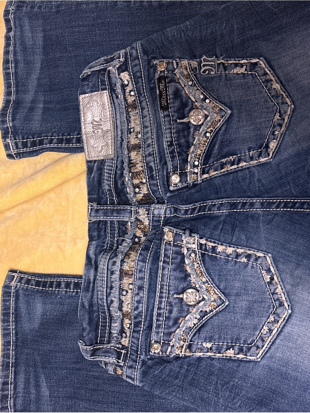 Miss Me Dark Blue Embellished Boot Cut Jeans